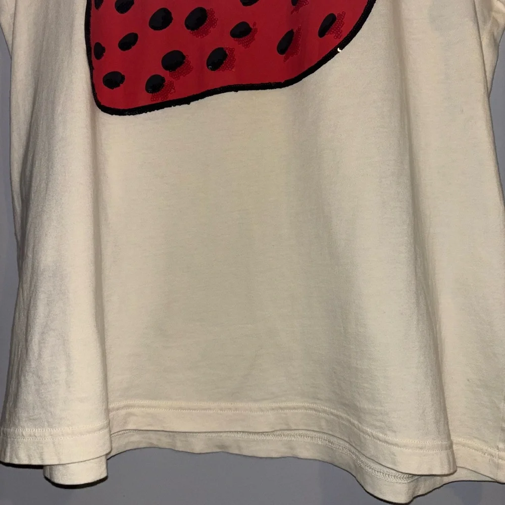 🍓Gucci Strawberry Sequin Cream Short Sleeve Shirt
